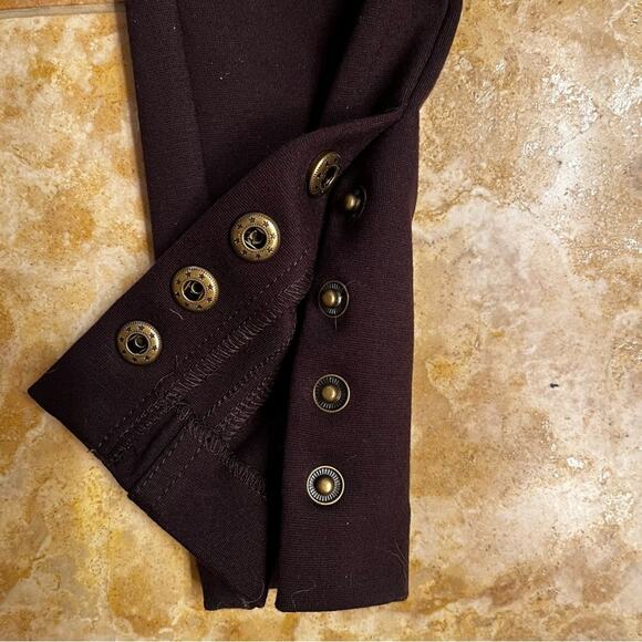 NEW Cache Brown Ponte Knit Equestrian Style Snap Cuff Riding Leggings  XS NWOT - Picture 11 of 15